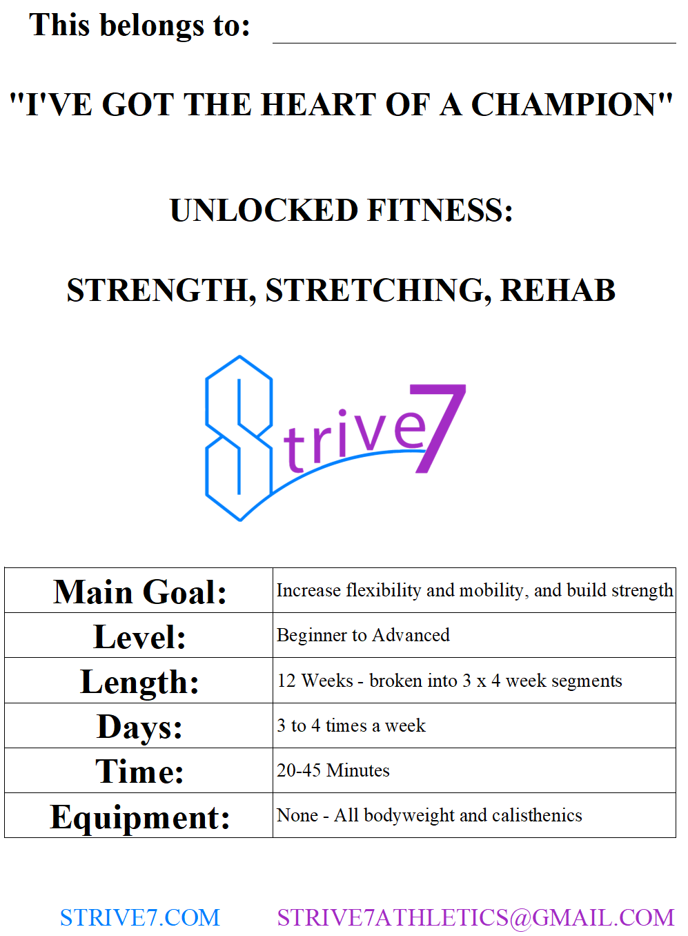 Strength, Stretch, Rehab